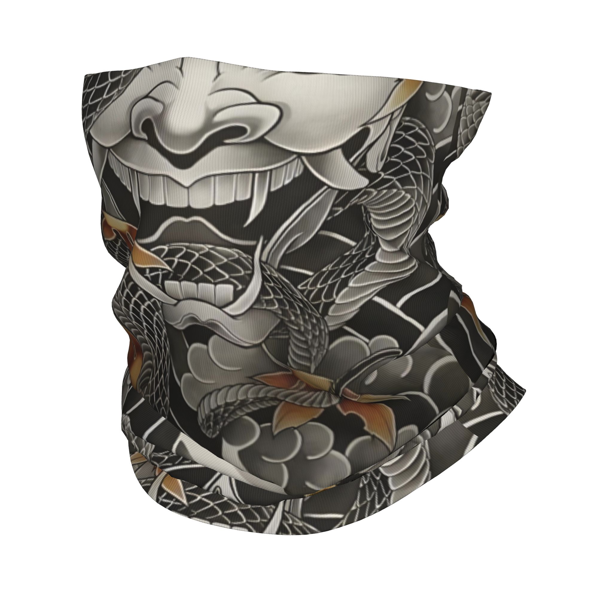 Neck Gaiter Fleece - Custom Samurai Oni Demon Bandana Neck