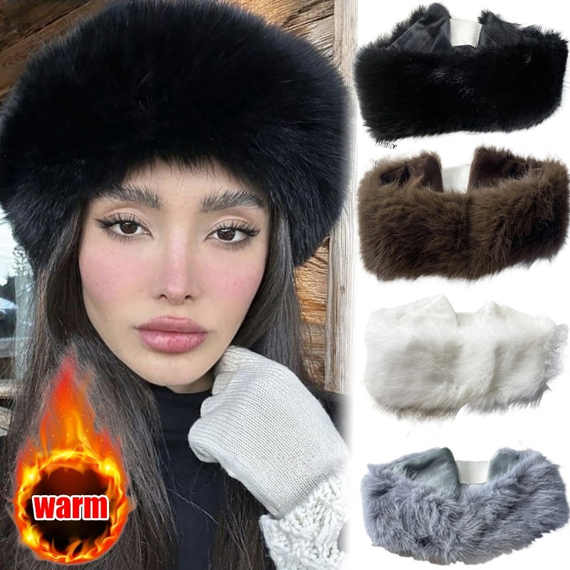 Wide Band Fur Headband Winter  - Fleece Ear Warmer Band review and price