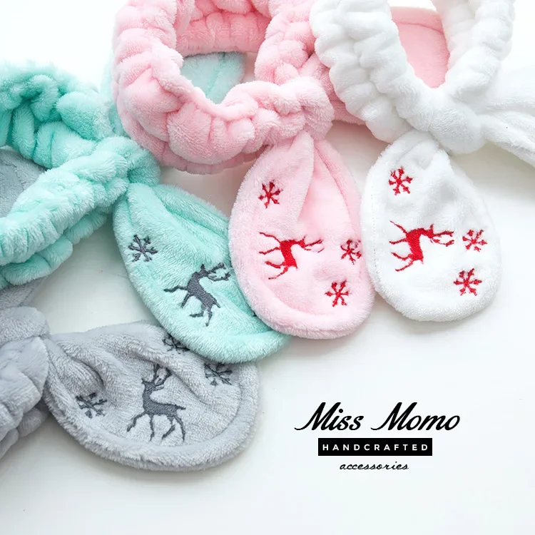 Soft Retro Christmas elk snowf - Winter Headband Fleece review and price