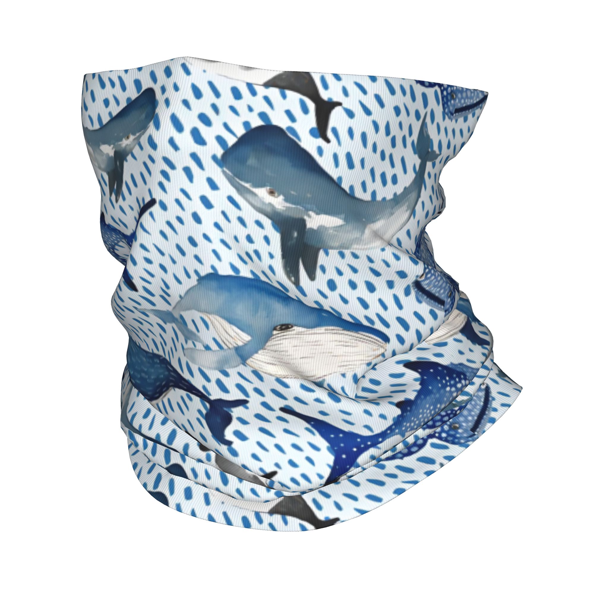 Custom Blue Watercolour Shark  - Neck Gaiter Fleece review and price