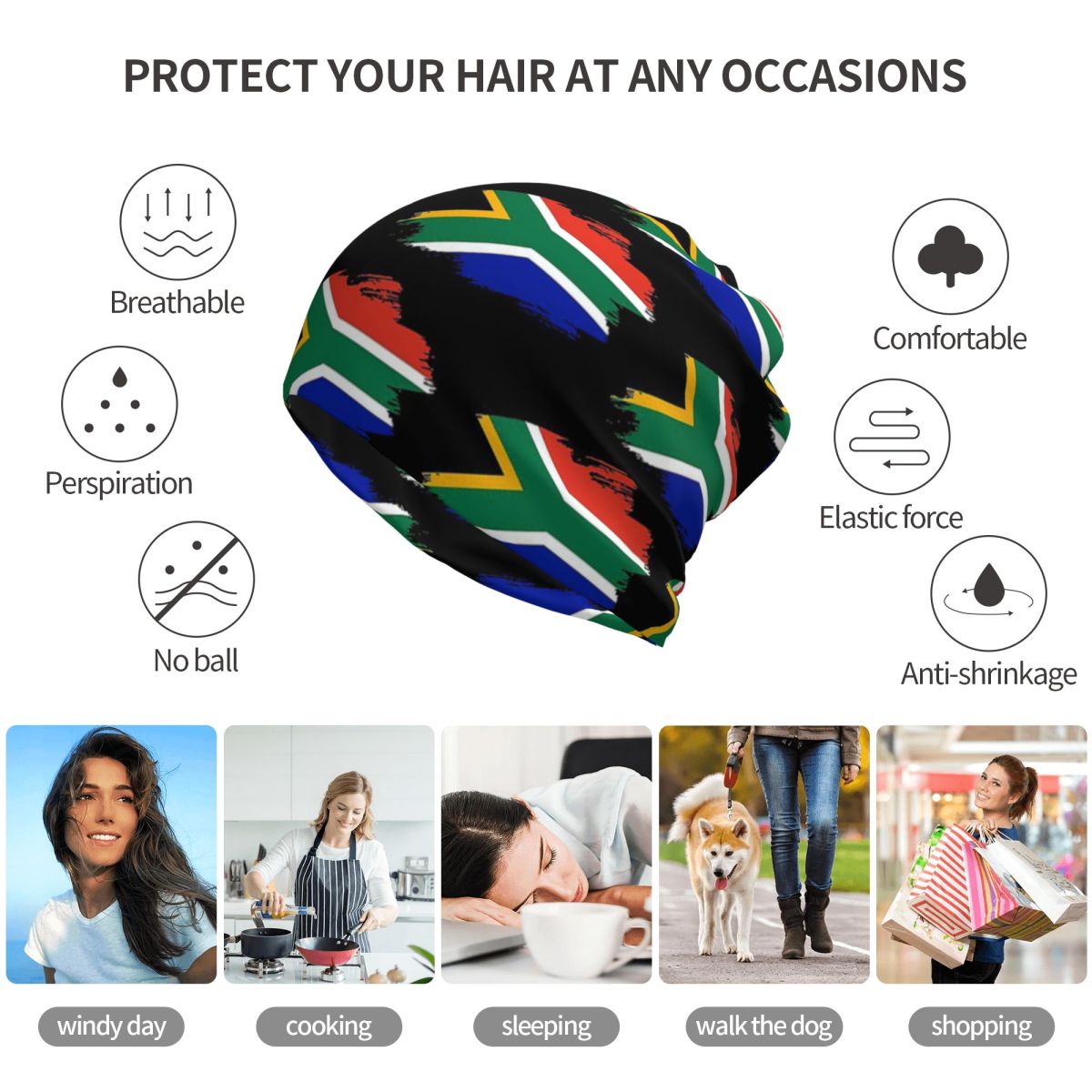 South African Springboks Flag  - Knit Beanie Hat Warm review and price