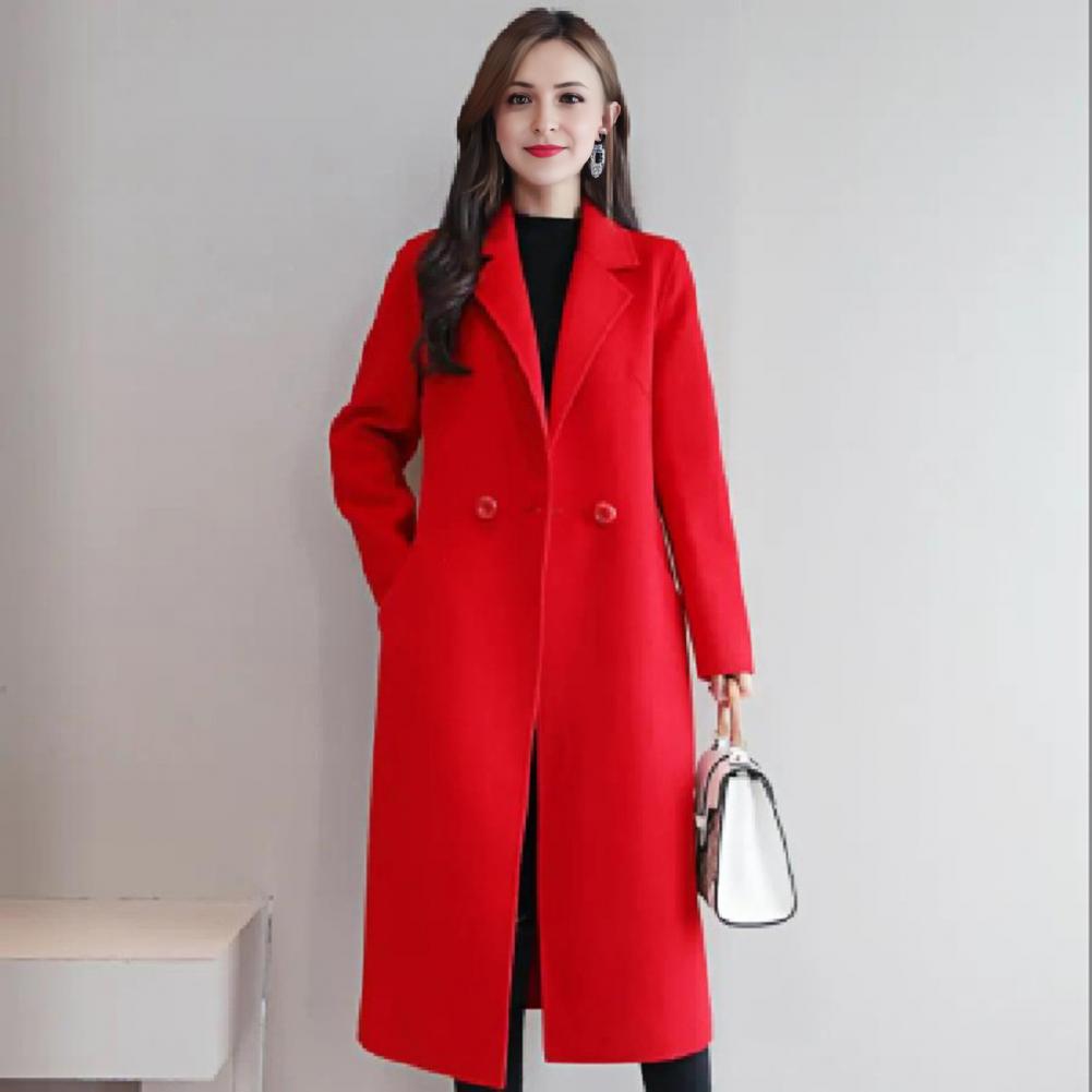 Women Wool Coat Solid Color Lo - Wool Coat Peacoat review and price