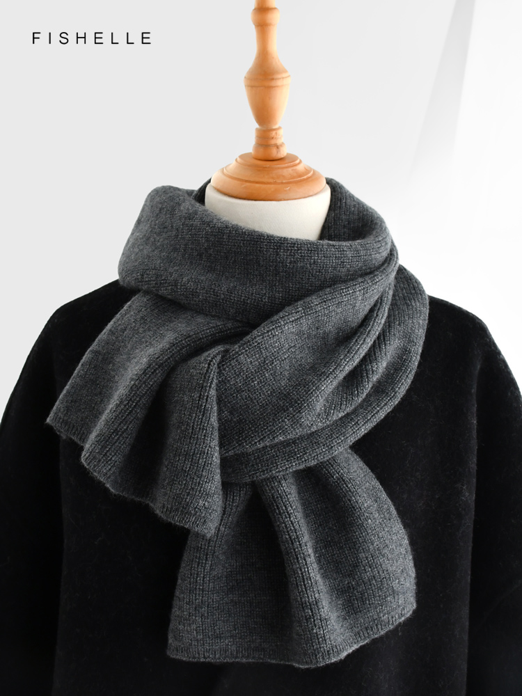 Gray solid color cashmere scar - Wool Scarf Men review and price
