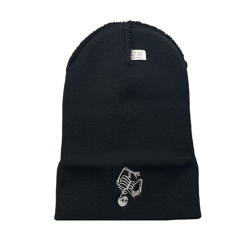 Fashion Embroidery Skull Knit  - Knit Beanie Hat Warm review and price