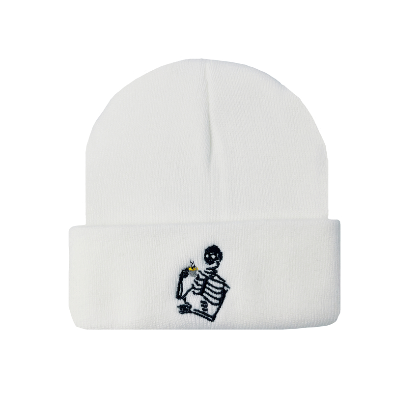 Fashion Embroidery Skull Knit  - Knit Beanie Hat Warm review and price