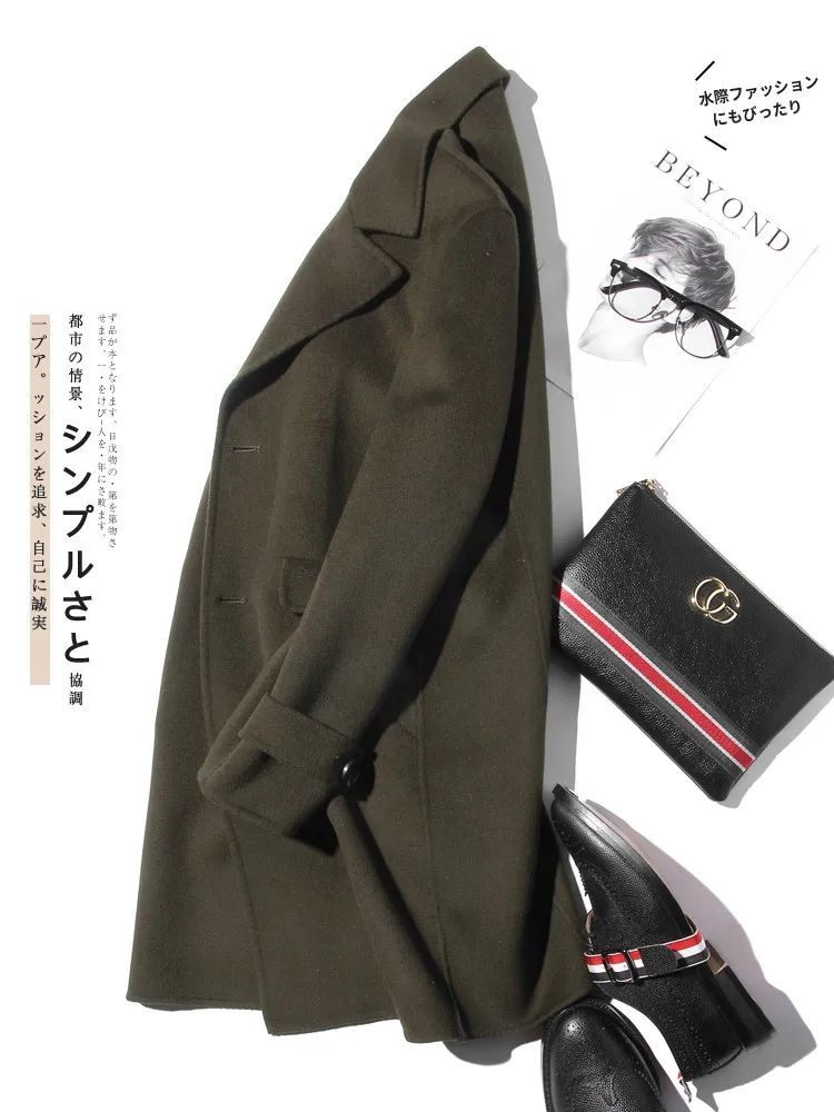 AYUNSUE 100% Wool Coat Men Aut - Wool Coat Peacoat review and price