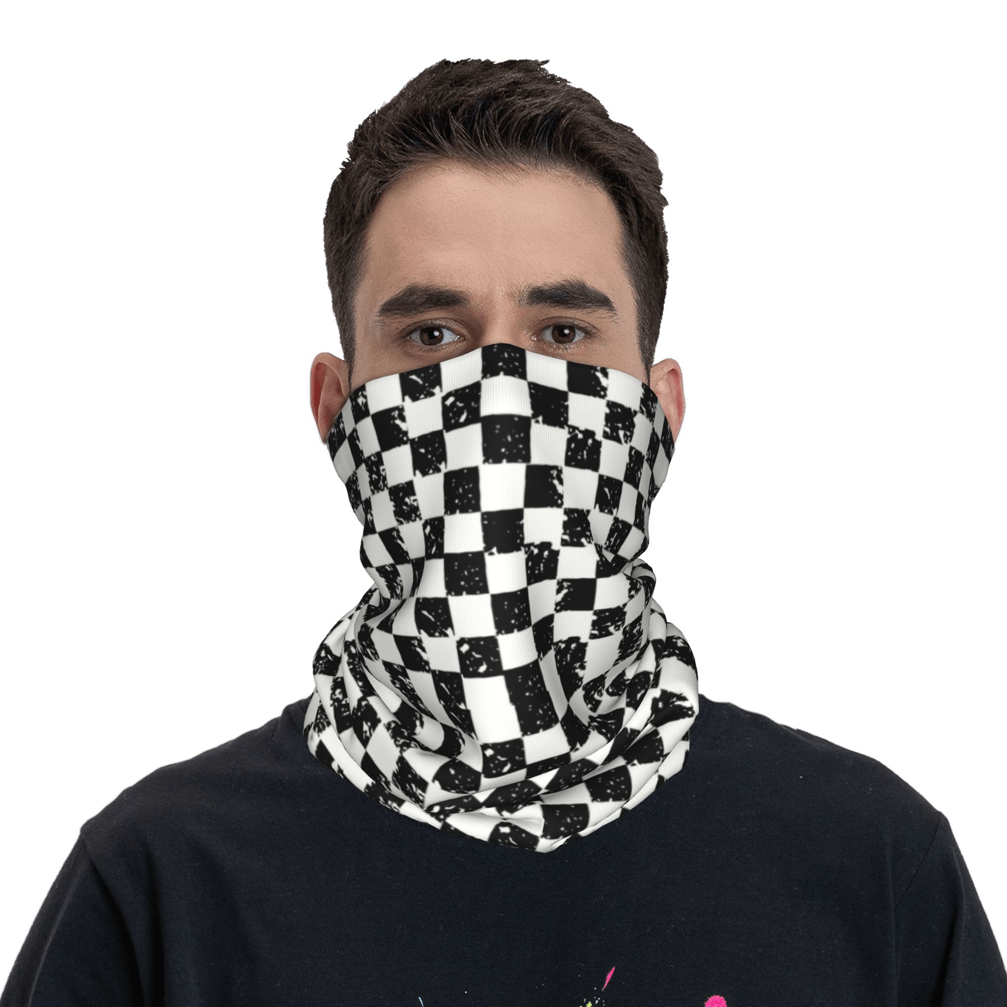 Custom Retro Checkered Flag Wi - Neck Gaiter Fleece review and price