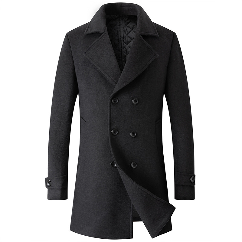 Double Breasted Coat Men Peaco - Wool Coat Peacoat review and price